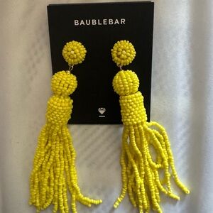 BaubleBar Yellow Beaded Tassel Earrings